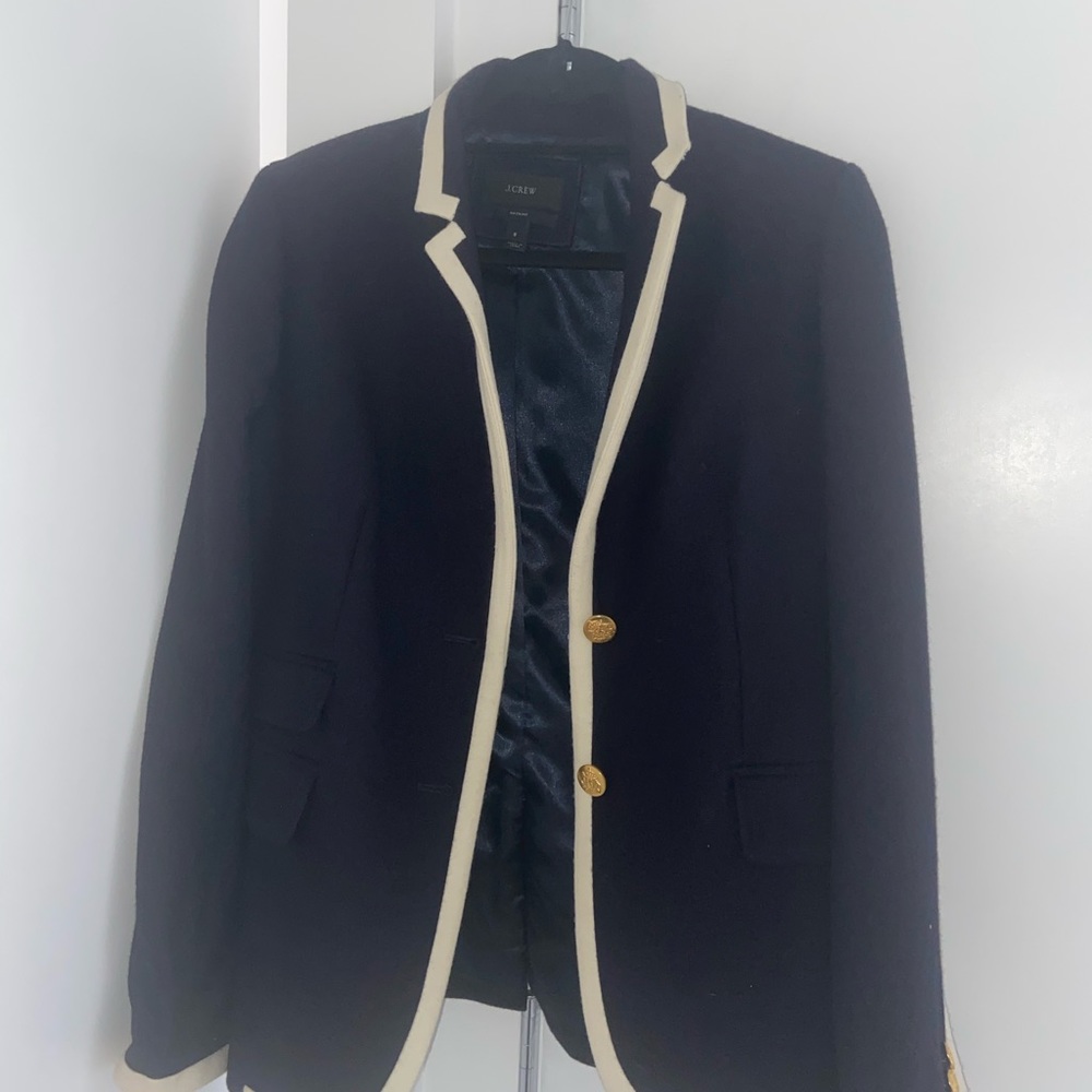 J Crew Navy Wool Blazer